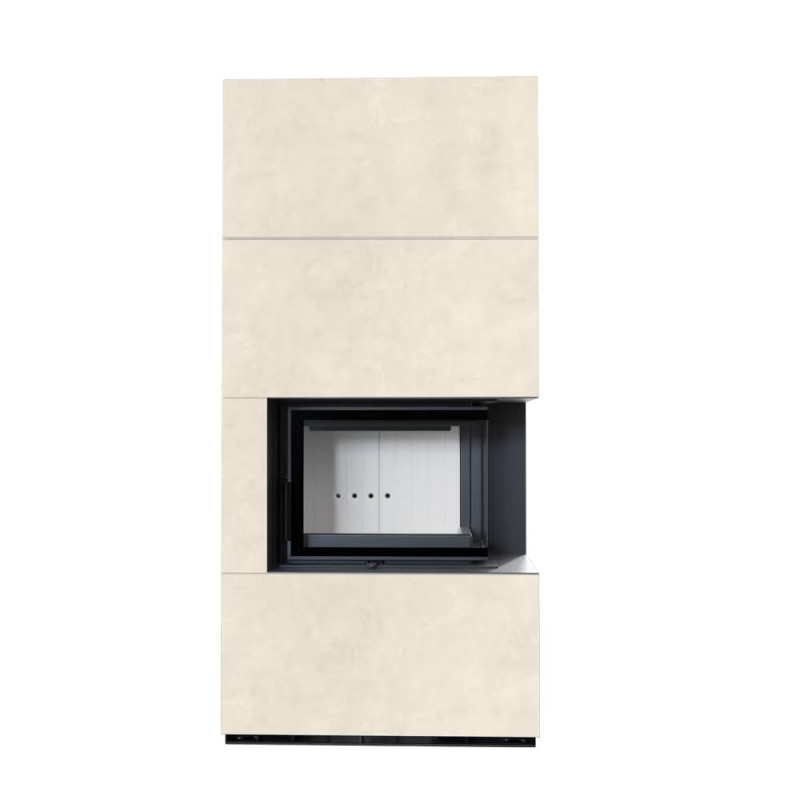 Камин Kratki FLOKI BOX правый 8 kW Ø 160 в строении из керамогранита FOKOS TALCO
