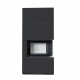 Камин Kratki FLOKI BOX прав 8 kW Ø 160 в строении из керамогранита NATURALI ARDESIA NERO A SPACCO
