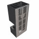 Камин Kratki FLOKI BOX прав 8 kW Ø 160 в строении из керамогранита NATURALI ARDESIA NERO A SPACCO