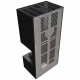 Камин Kratki FLOKI BOX прав 8 kW Ø 160 в строении из керамогранита NERO ASSOLUTO