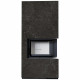 Камин Kratki FLOKI BOX прав 8 kW Ø 160 в строении из керамогранита NATURALI NERO GRECO