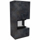 Камин Kratki FLOKI BOX прав 8 kW Ø 160 в строении из керамогранита OSSIDO NERO