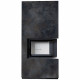 Камин Kratki FLOKI BOX прав 8 kW Ø 160 в строении из керамогранита OSSIDO NERO