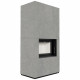 Камин Kratki FLOKI BOX 8 kW Ø 160 в строении из керамогранита CEMENTO GRIGIO BOCCIARDATA