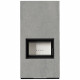 Камин Kratki FLOKI BOX 8 kW Ø 160 в строении из керамогранита CEMENTO GRIGIO BOCCIARDATA