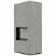 Камин Kratki FLOKI BOX 8 kW Ø 160 в строении из керамогранита CEMENTO GRIGIO BOCCIARDATA