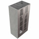 Камин Kratki FLOKI BOX 8 kW Ø 160 в строении из керамогранита CEMENTO GRIGIO BOCCIARDATA
