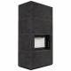 Камин Kratki FLOKI BOX 8 kW Ø 160 в строении из керамогранита FOKOS GRAFITE