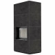 Камин Kratki FLOKI BOX 8 kW Ø 160 в строении из керамогранита FOKOS GRAFITE