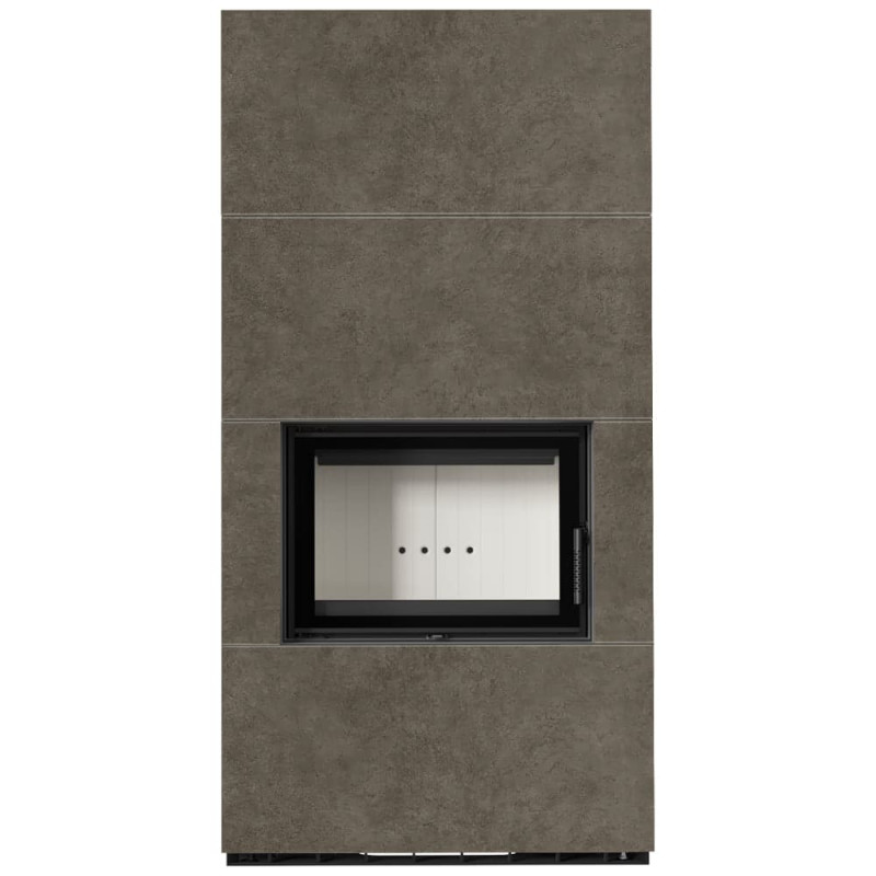 Камін Kratki FLOKI BOX 8 kW Ø 160 в обудові з керамограніту  FOKOS PIOMBO