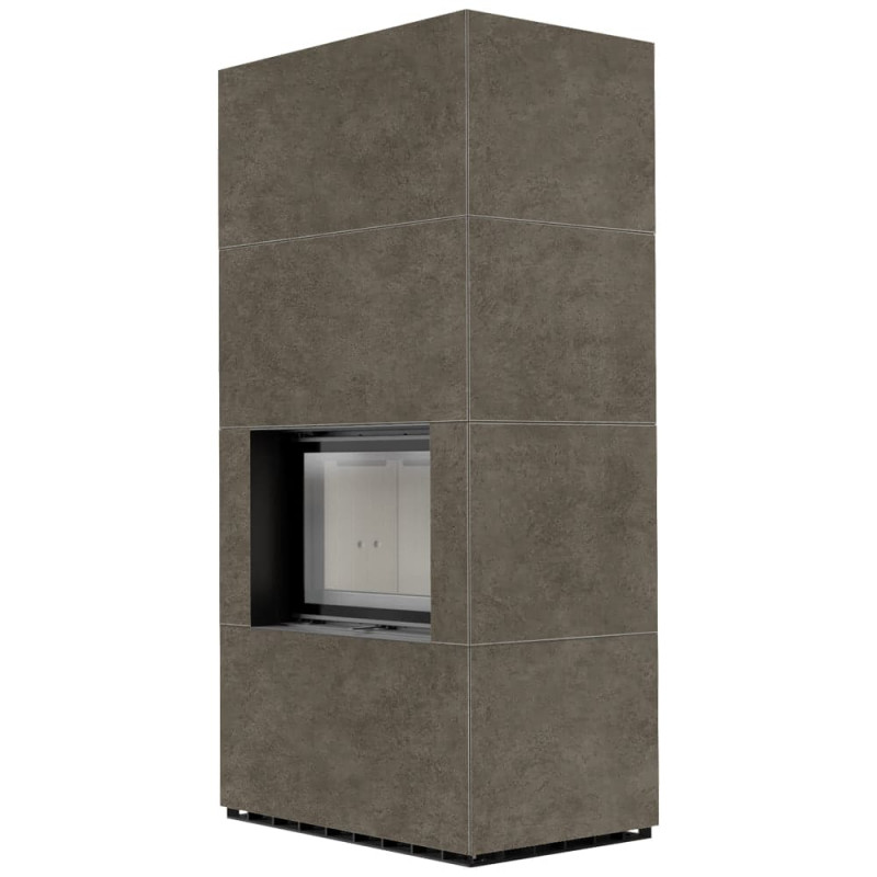 Камін Kratki FLOKI BOX 8 kW Ø 160 в обудові з керамограніту  FOKOS PIOMBO