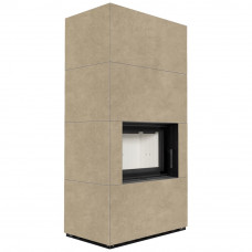 Камин Kratki FLOKI BOX 8 kW Ø 160 в строении из керамогранита FOKOS RENA