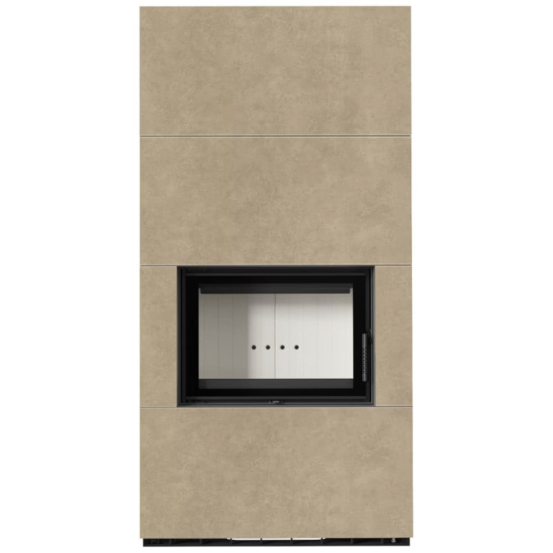 Камин Kratki FLOKI BOX 8 kW Ø 160 в строении из керамогранита FOKOS RENA