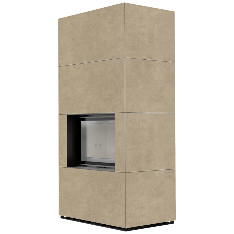 Камин Kratki FLOKI BOX 8 kW Ø 160 в строении из керамогранита FOKOS RENA