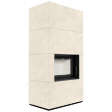 Камин Kratki FLOKI BOX 8 kW Ø 160 в строении из керамогранита FOKOS TALCO