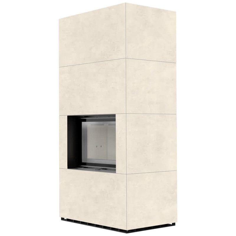 Камин Kratki FLOKI BOX 8 kW Ø 160 в строении из керамогранита FOKOS TALCO