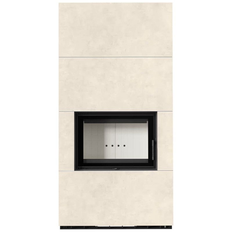 Камин Kratki FLOKI BOX 8 kW Ø 160 в строении из керамогранита FOKOS TALCO