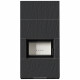 Камин Kratki FLOKI BOX 8 kW Ø 160 в строении из керамогранита NATURALI ARDESIA NERO A SPACCO