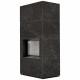Камин Kratki FLOKI BOX 8 kW Ø 160 в устройстве из керамогранита NATURALI NERO GRECO