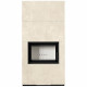 Камин Kratki FLOKI BOX 8 kW Ø 160 в строении из керамогранита OXIDE BIANCO
