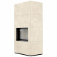 Камин Kratki FLOKI BOX 8 kW Ø 160 в строении из керамогранита OXIDE BIANCO