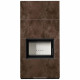 Камин Kratki FLOKI BOX 8 kW Ø 160 в строении из керамогранита OXIDE MORO