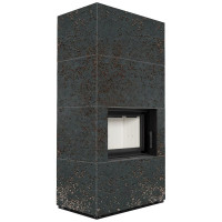 Камін Kratki FLOKI BOX 8 kW Ø 160 в обудові з керамограніту  OXIDE NERO