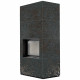 Камин Kratki FLOKI BOX 8 kW Ø 160 в строении из керамогранита OXIDE NERO