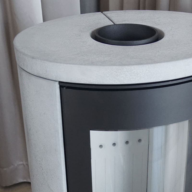 Сталева піч-камін Kratki KOZA AB S DR ECO FIMATTO БЕТОН СІРИЙ (8 кВт)