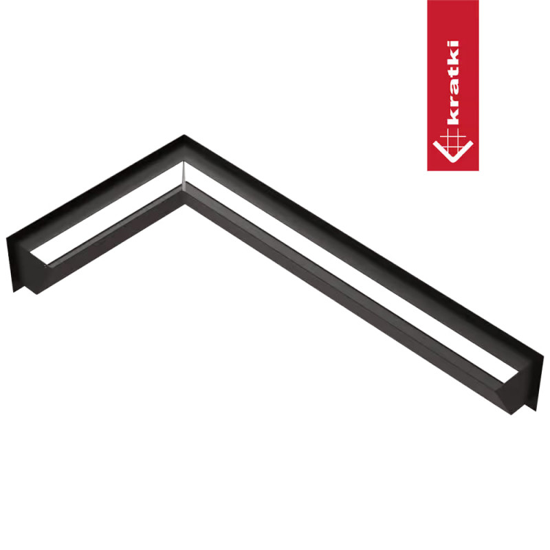 Каминная решетка LUFT угловая левая черная 80x40x12 Slim Kratki