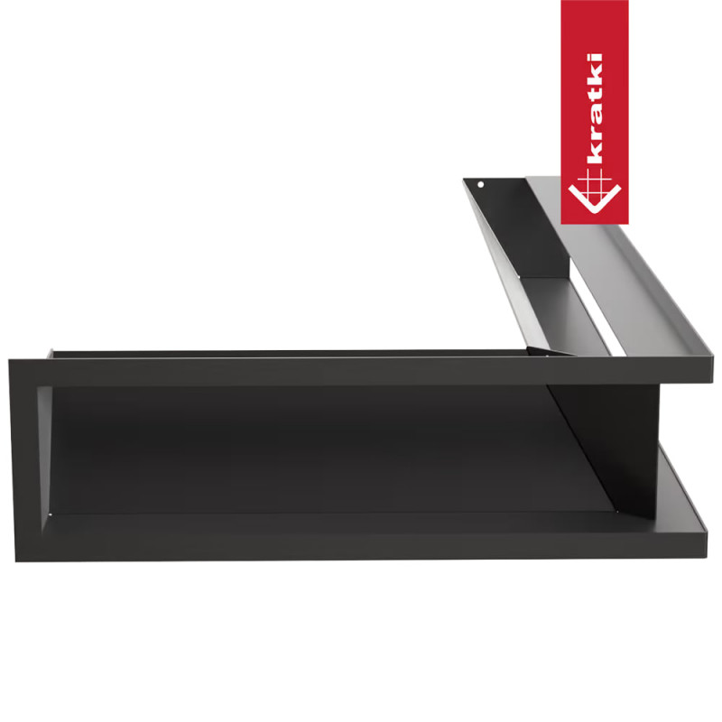 Каминная решетка LUFT угловая правая черная 40x80x12 Slim Kratki