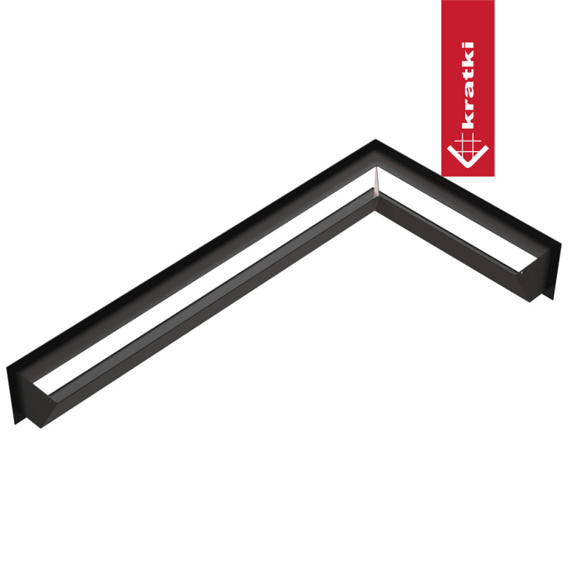 Каминная решетка LUFT угловая правая черная 40x80x12 Slim Kratki
