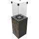 Газовый обогреватель Kratki PATIO керамогранит NATURALI PIETRA GREY - ручное управление (8,2 кВт)