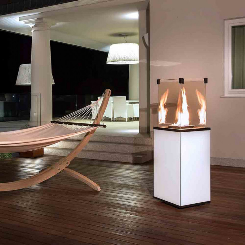 Газовый обогреватель Kratki PATIO MINI стекло/белый - дистанционное управление (пульт) (кВт)