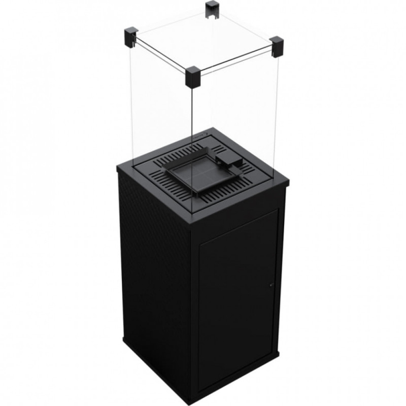 Газовый обогреватель Kratki PATIO MINI стекло/черный - пикованый - пульт (8,2 кВт)