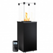 Газовый обогреватель Kratki PATIO MINI стекло/черный - пикованый - пульт (8,2 кВт)