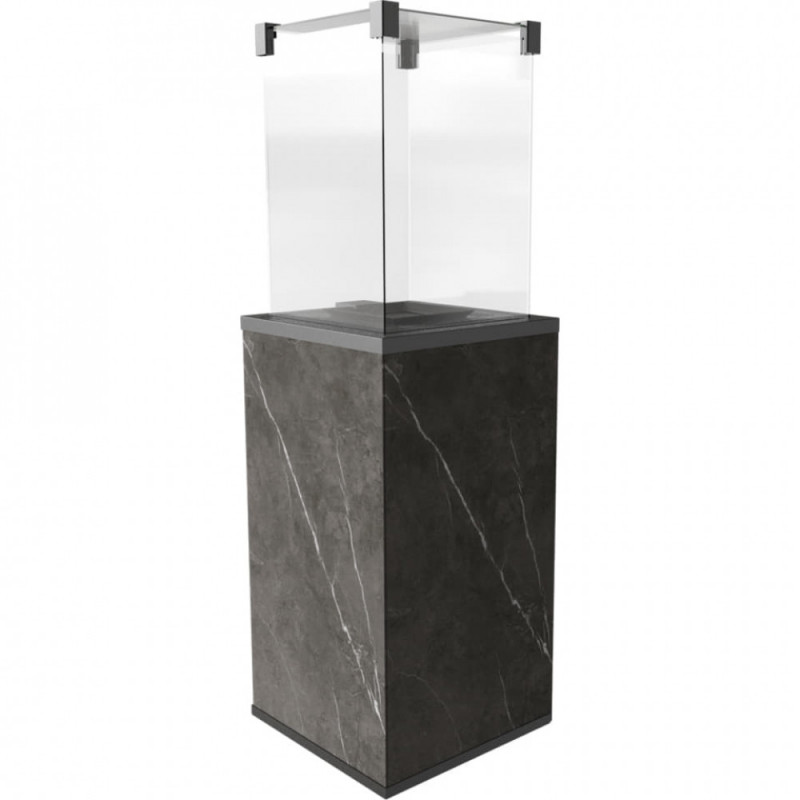 Газовый обогреватель Kratki PATIO MINI керамогранит NATURALI PIETRA GREY - пульт (8,2 кВт)