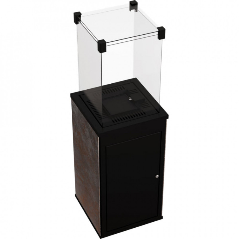Газовый обогреватель Kratki PATIO MINI керамогранит OXIDE NERO - пульт (8,2 кВт)