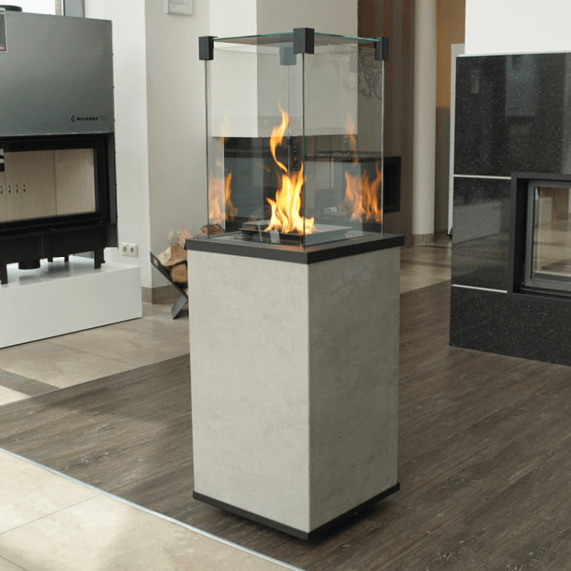 Газовий обігрівач Kratki PATIO MINI керамограніт OXIDE GRIGIO - ручне управління (8,2 кВт)