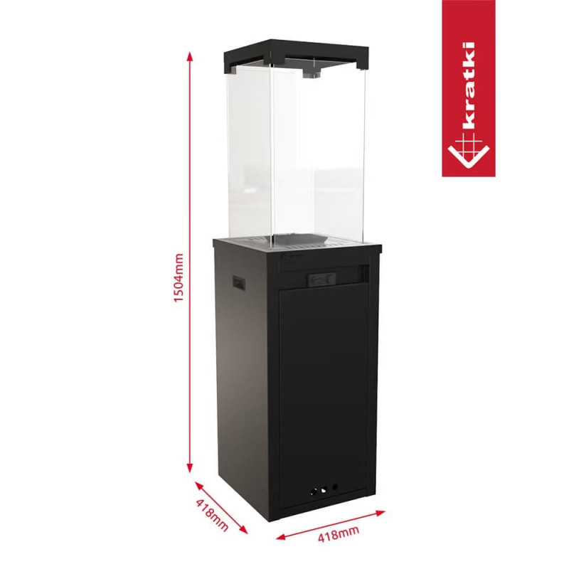 Газовый обогреватель Kratki PATIO LIGHT черный (8,0 кВт)