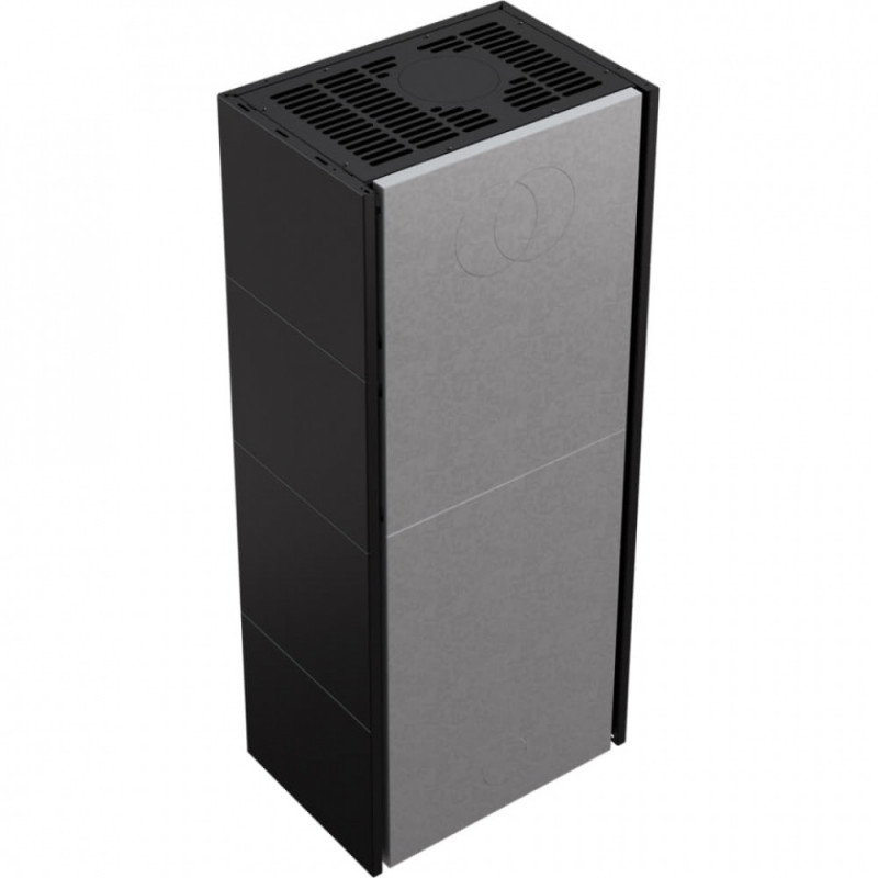 Камин Kratki SIMPLE 12 BS левая в строении BOX стальной - черный