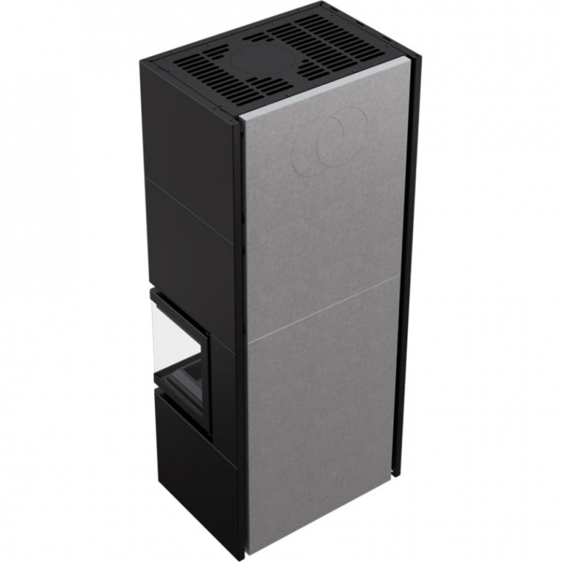 Камин Kratki SIMPLE 12 BS правая в строении BOX стальной - черный