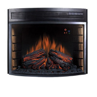 Электрокамин с обогревом Royal Flame Dioramic 33 LED FX со звуком, дровами, кирпичной кладкой, полукруглый.