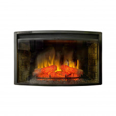 Электрокамин с обогревом Royal Flame Panoramic 33W LED FX N со звуком, дровами, кирпичной кладкой, полукруглый.