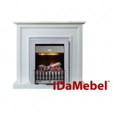 Каминокомплект IDaMebel Adele Белый Danville Chrome с паровым камином, с настоящим 3D эффектом пламени и обогревом