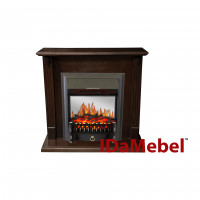 Каминокомплект IDaMebel Carolina орех Fobos Black (вырез под плинтус 90x25)