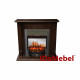 Каминокомплект IDaMebel Carolina орех Fobos Black (вырез под плинтус 90x25)