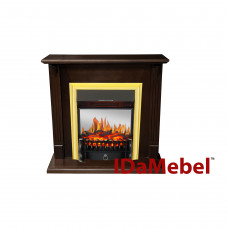Каминокомплект IDaMebel Carolina орех Fobos Brass (вырез под плинтус 90x25)