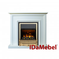 Каминакомплект IDaMebel Adele Белый Atherton с паровым камином, с настоящим 3D эффектом пламени и обогревом.
