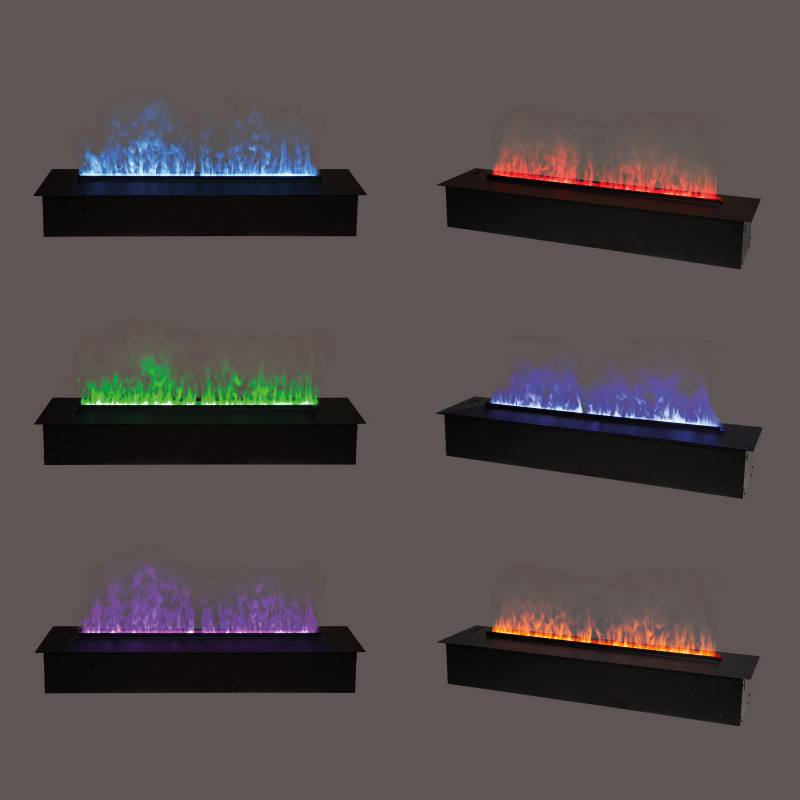 Электрокамин паровой A-Fire Cassette SF100 LOG Multicolor с настоящим 3D эффектом пламени, звуком, дровами и цветным пламенем